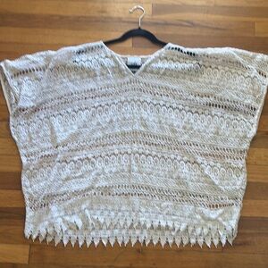 CAbi Cream Lace Blouse Elegant Top